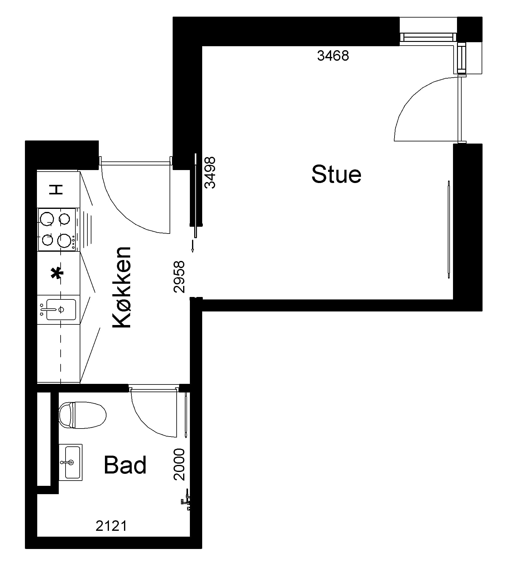 1-room apartment in Ikast image 2